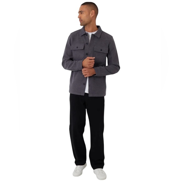 Threadbare Grey Brushed Button Up Shacket Mens Size XL - Picture 3 of 10